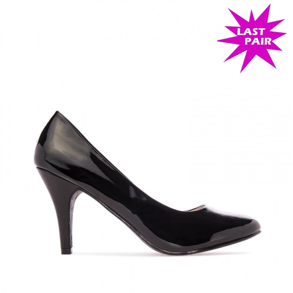 Andres Machado 422-01L Pump Black Patent 9.5cm Andres Machado 422-01L Pump Black Patent 9.5cm