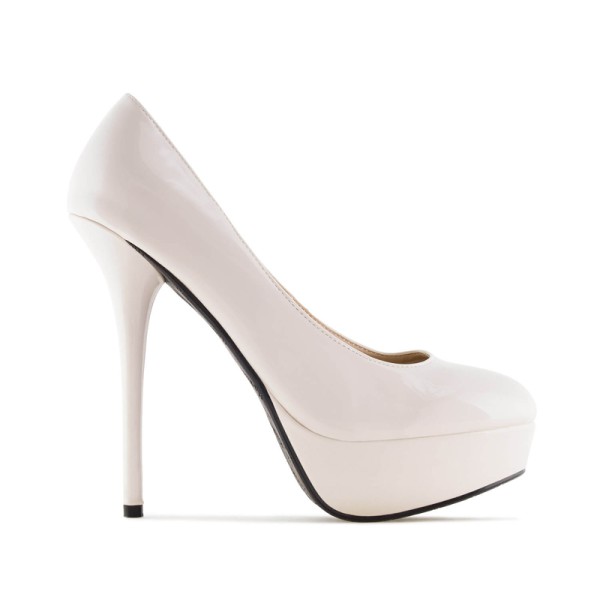 Andres Machado 453-13L Pump Beige Patent 15cm Andres Machado 453-13L Pump Beige Patent 15cm