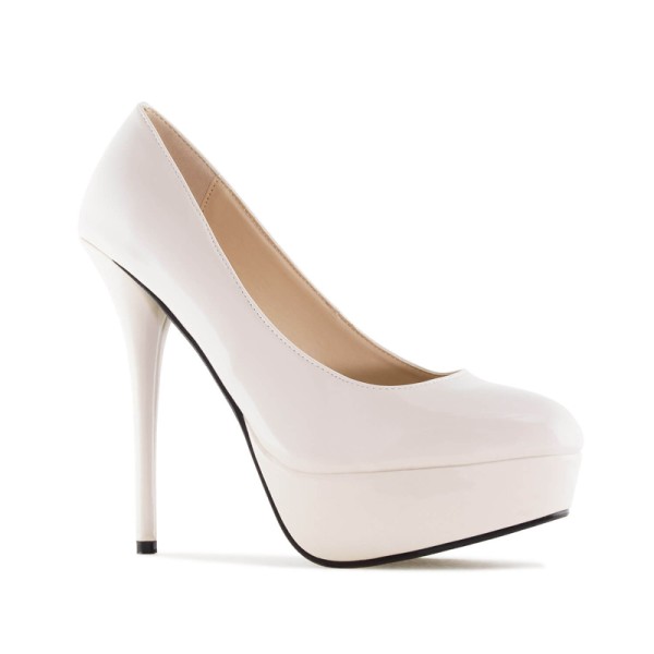 Andres Machado 453-13L Pump Beige Patent 15cm Andres Machado 453-13L Pump Beige Patent 15cm