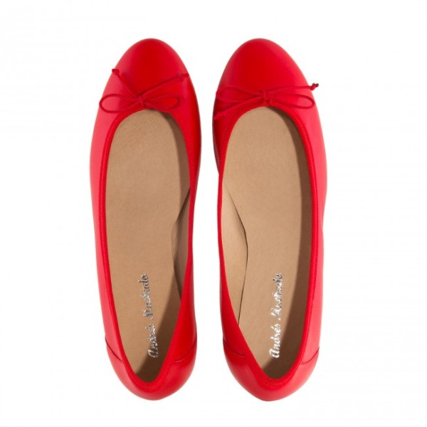 Andres Machado MARTA-14 Leather Ballerina Red Andres Machado MARTA-14 Leather Ballerina Red