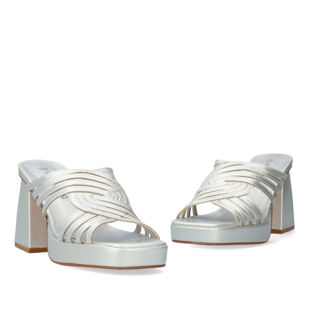 Andres Machado AM5745-04 Mule Silver 11cm Andres Machado AM5745-04 Mule Silver 11cm
