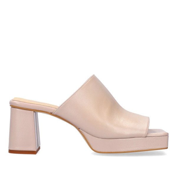 Andres Machado Adara-13 Leather Mule Beige Pink 8cm Andres Machado Adara-13 Leather Mule Beige Pink 8cm
