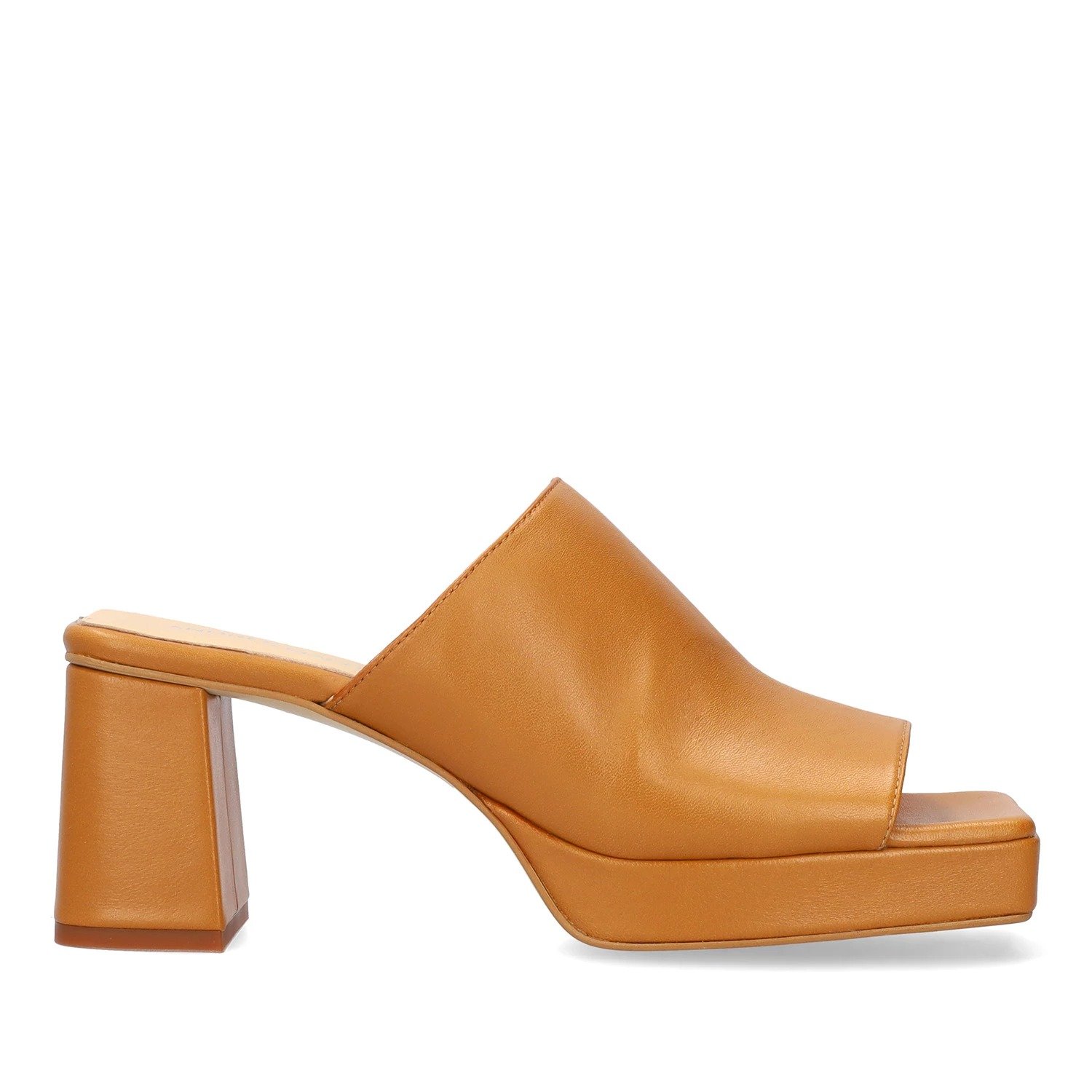 Andres Machado Adara-32 Δερμάτινο Mule Κάμελ 8cm
