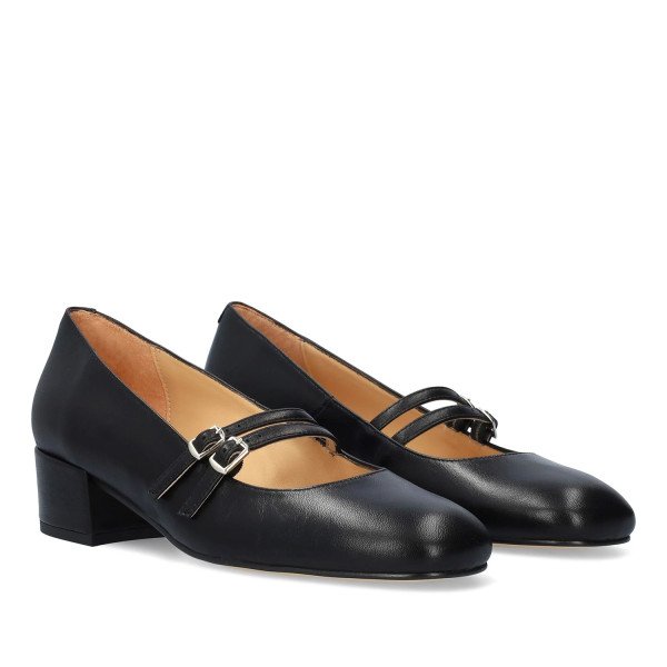 Andres Machado Alida-01 Leather Heel Black 4.5cm Andres Machado Alida-01 Leather Heel Black 4.5cm