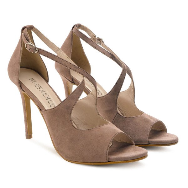 Andres Machado Carlota-13 Beige Leather Sandal 11cm Andres Machado Carlota-13 Beige Leather Sandal 11cm