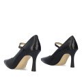 Andres Machado Carmela-01 Leather Heel Black 9.5cm Andres Machado Carmela-01 Leather Heel Black 9.5cm