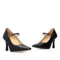 Andres Machado Carmela-01 Leather Heel Black 9.5cm Andres Machado Carmela-01 Leather Heel Black 9.5cm