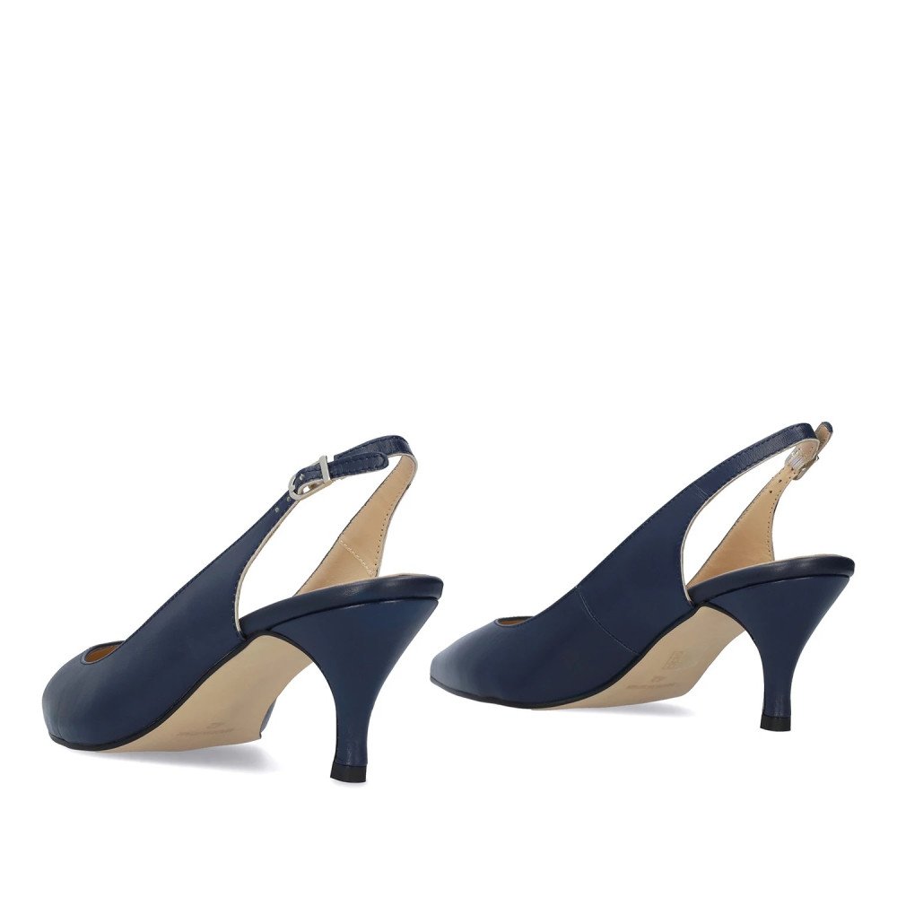 Andres Machado Elena-12 Beige Leather Blue 8cm Andres Machado Elena-12 Beige Leather Blue 8cm