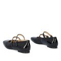 Andres Machado Ivette-01 Leather Ballerina Black Andres Machado Ivette-01 Leather Ballerina Black