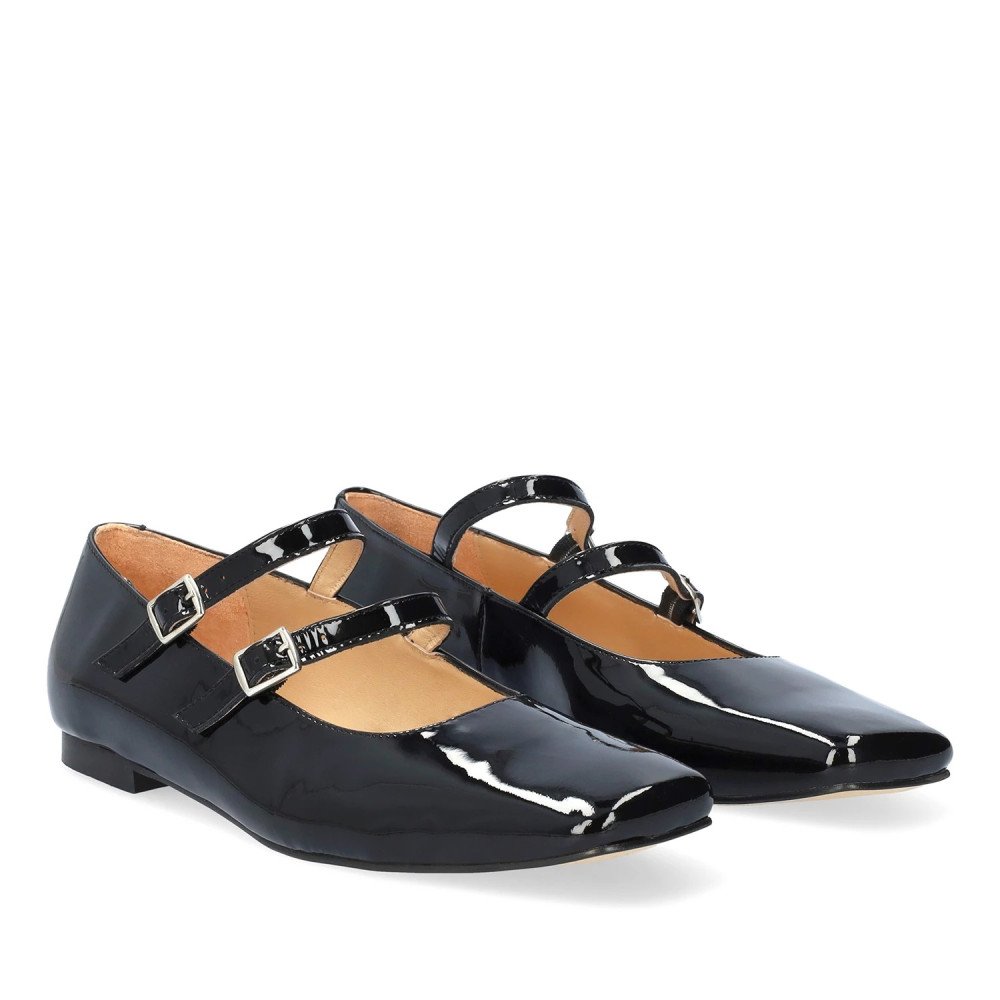 Andres Machado Ivette-01 Leather Ballerina Black Andres Machado Ivette-01 Leather Ballerina Black