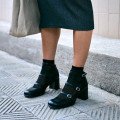 Andres Machado Julieta-01 Leather Heel Black 7cm Andres Machado Julieta-01 Leather Heel Black 7cm