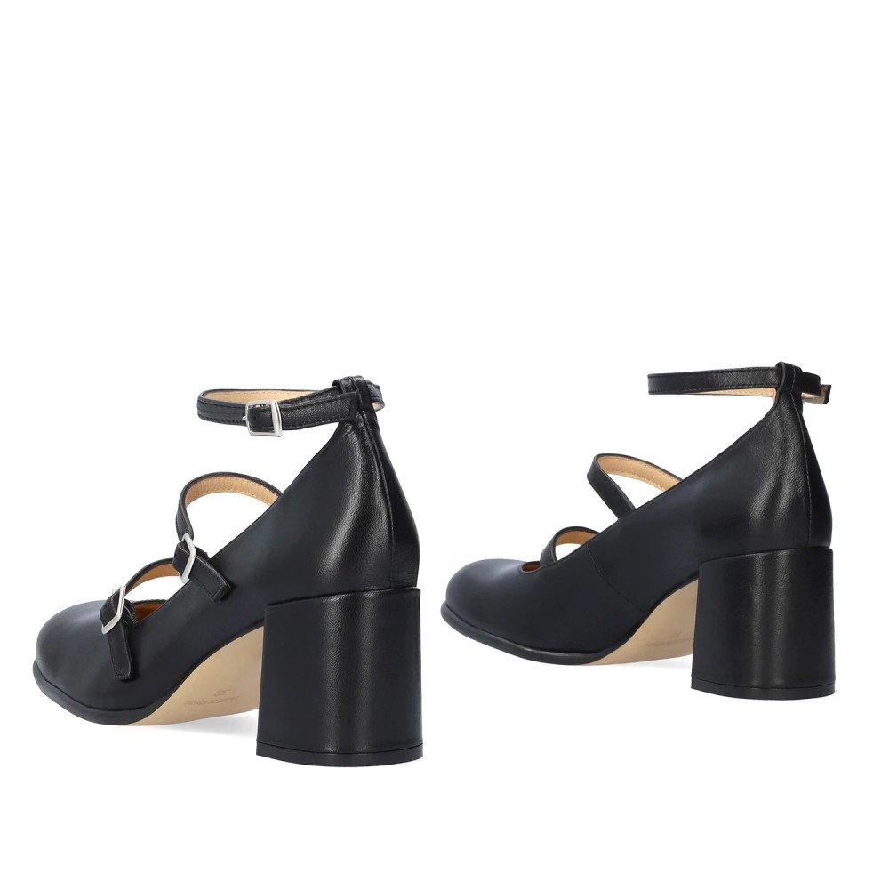 Andres Machado Julieta-01 Leather Heel Black 7cm Andres Machado Julieta-01 Leather Heel Black 7cm