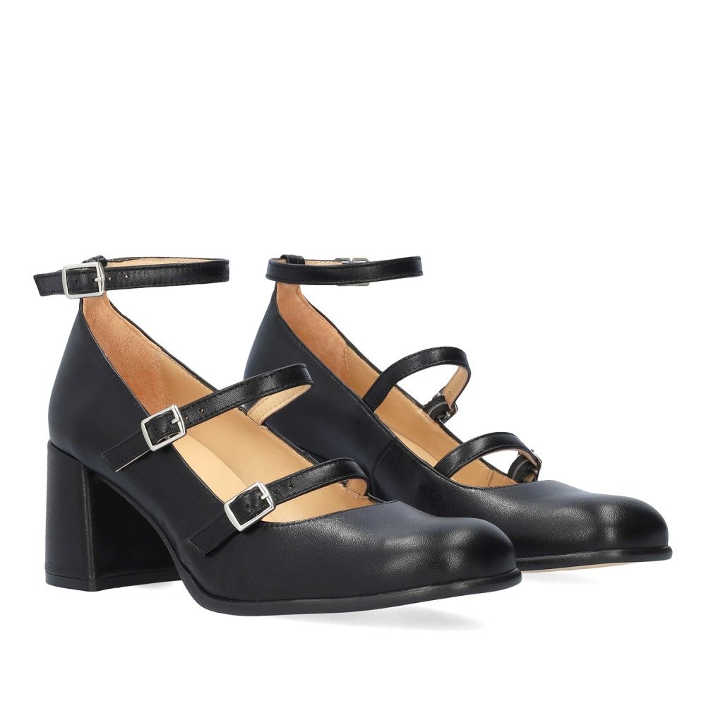 Andres Machado Julieta-01 Leather Heel Black 7cm Andres Machado Julieta-01 Leather Heel Black 7cm