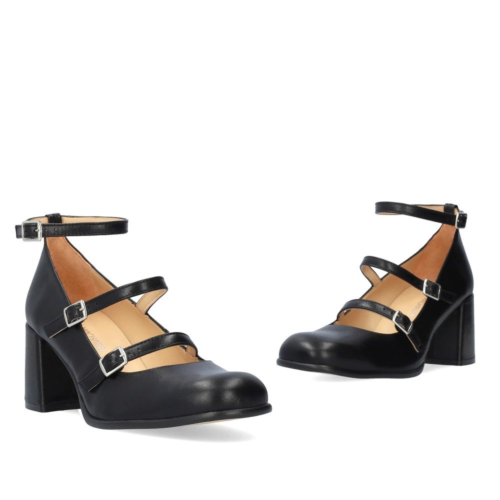 Andres Machado Julieta-01 Leather Heel Black 7cm Andres Machado Julieta-01 Leather Heel Black 7cm