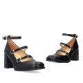 Andres Machado Julieta-01 Leather Heel Black 7cm Andres Machado Julieta-01 Leather Heel Black 7cm