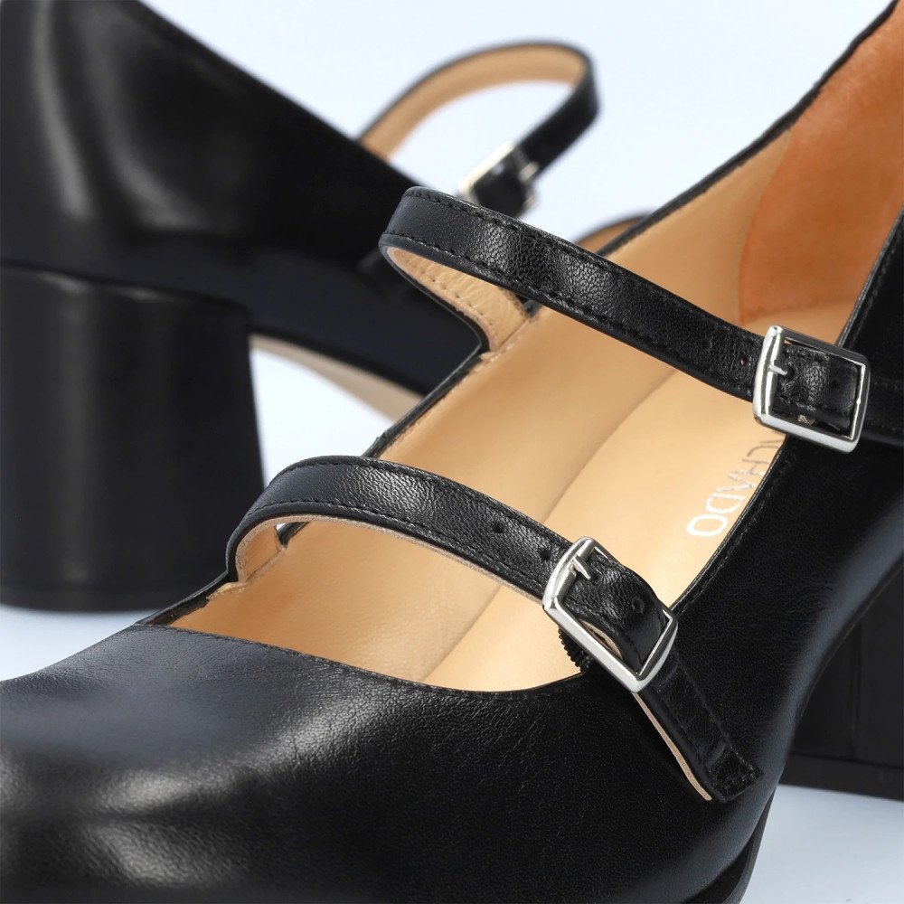 Andres Machado Julieta-01 Leather Heel Black 7cm Andres Machado Julieta-01 Leather Heel Black 7cm