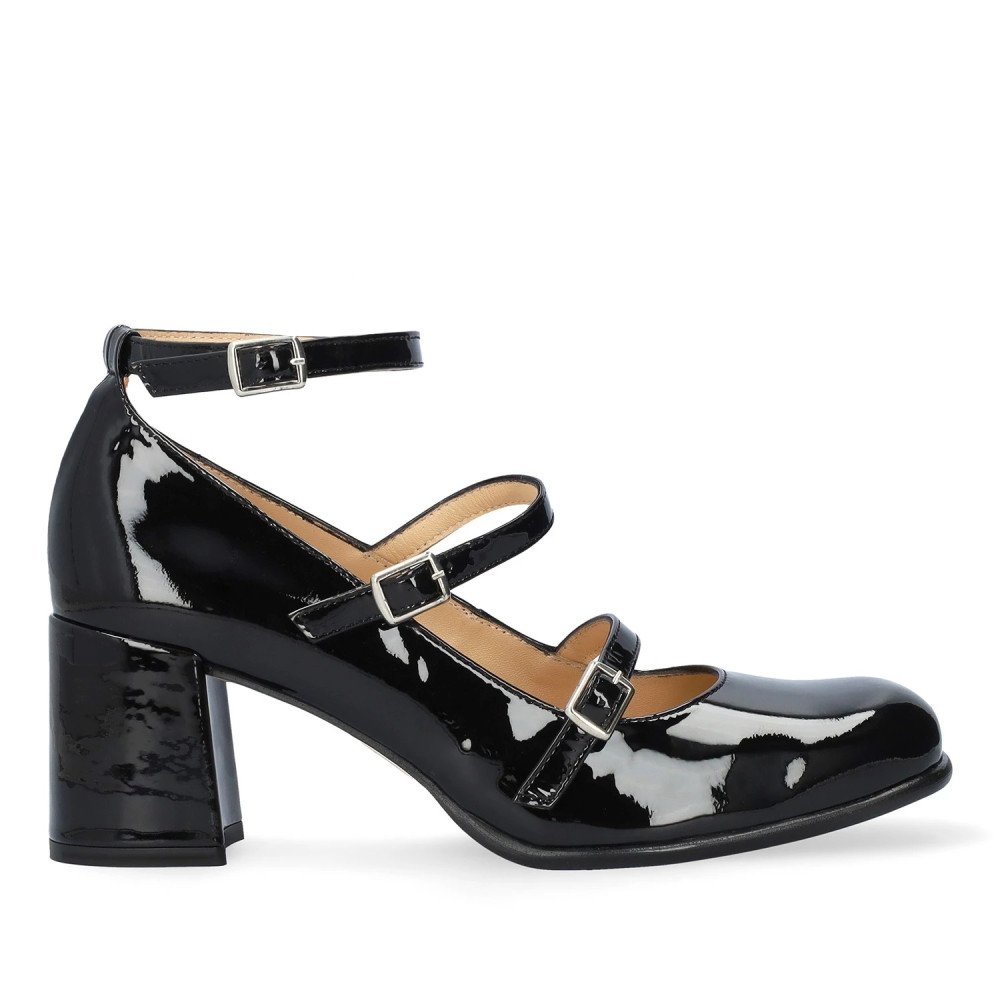 Andres Machado Julieta-01L Leather Heel Black 7cm Andres Machado Julieta-01L Leather Heel Black 7cm