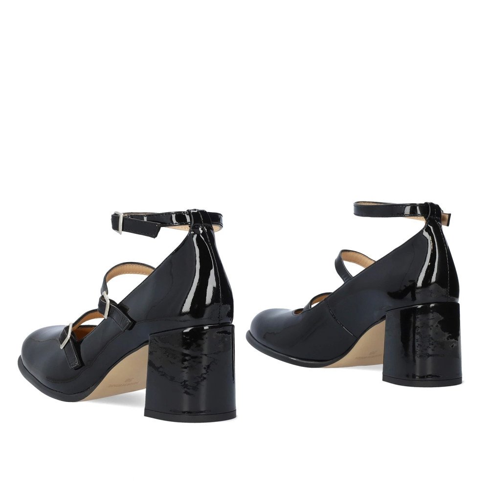 Andres Machado Julieta-01L Leather Heel Black 7cm Andres Machado Julieta-01L Leather Heel Black 7cm