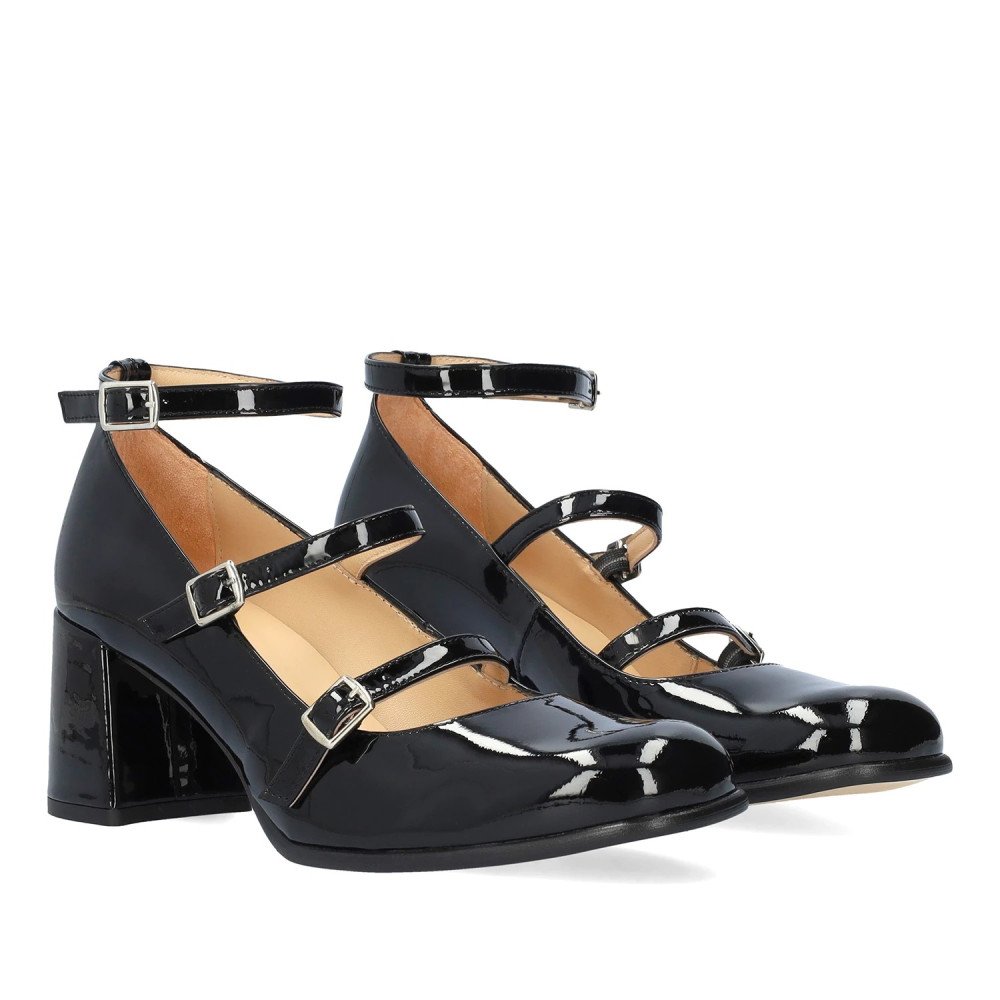 Andres Machado Julieta-01L Leather Heel Black 7cm Andres Machado Julieta-01L Leather Heel Black 7cm