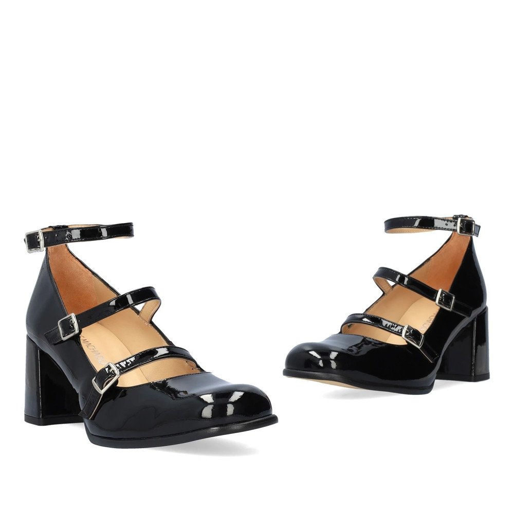 Andres Machado Julieta-01L Leather Heel Black 7cm Andres Machado Julieta-01L Leather Heel Black 7cm
