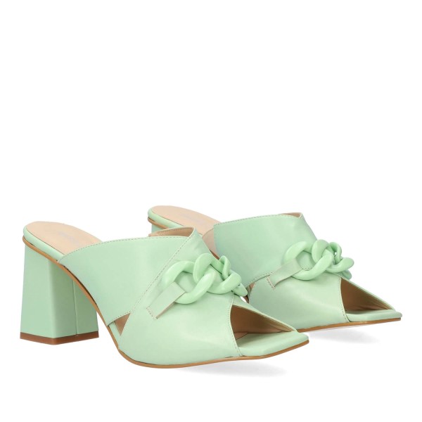 Andres Machado Marina-19Leather Mule Menta 7,5cm Andres Machado Marina-19Leather Mule Menta 7,5cm