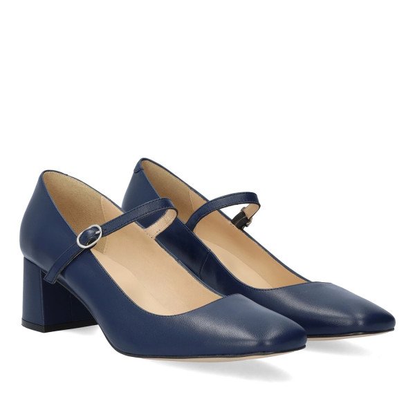 Andres Machado Paris-18 Leather Heel Blue 5cm Andres Machado Paris-18 Leather Heel Blue 5cm