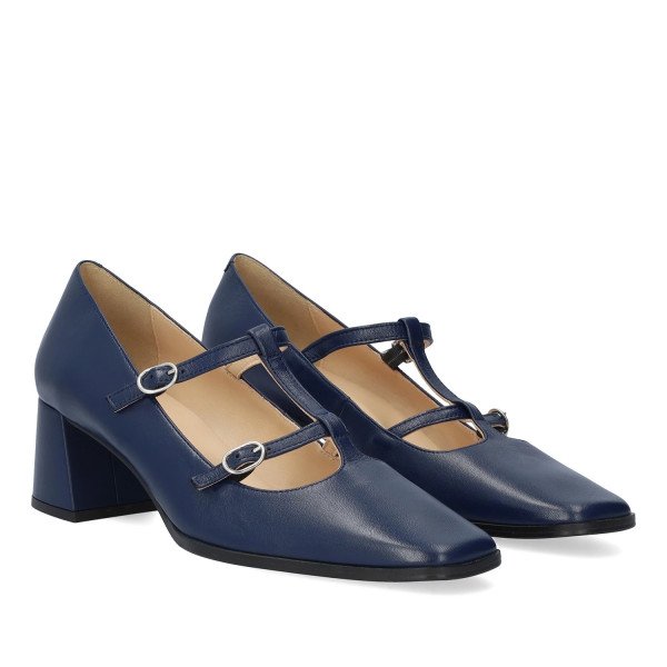 Andres Machado Roma-12 Leather Heel Blue 6cm Andres Machado Roma-12 Leather Heel Blue 6cm
