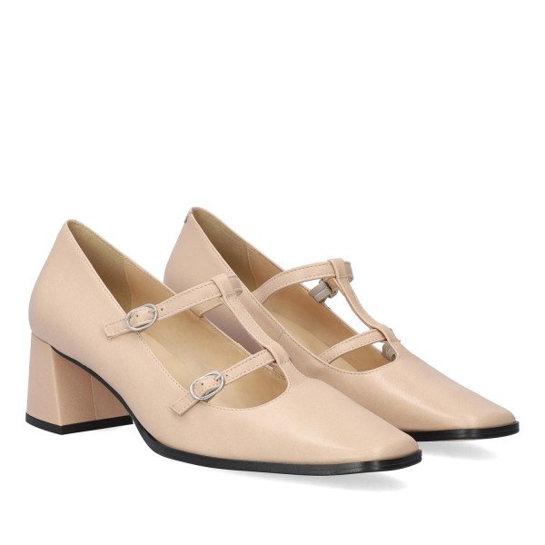 Andres Machado Roma-13 Leather Heel Beige 6cm Andres Machado Roma-13 Leather Heel Beige 6cm