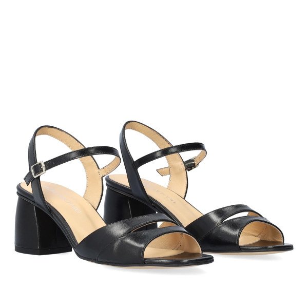 Andres Machado Sandra-01 Leather Sandal Black 7.5cm Andres Machado Sandra-01 Leather Sandal Black 7.5cm