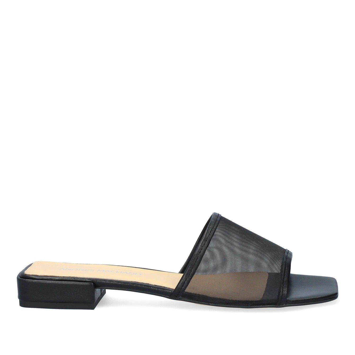 Andres Machado Selma-01 Δερμάτινο Πέδιλο Μαύρο 2,5cm