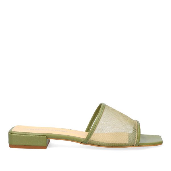Andres Machado Selma-19 Khaki Leather Sandal 2.5cm Andres Machado Selma-19 Khaki Leather Sandal 2.5cm