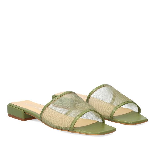 Andres Machado Selma-19 Khaki Leather Sandal 2.5cm Andres Machado Selma-19 Khaki Leather Sandal 2.5cm