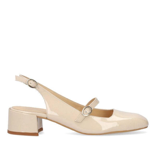 Andres Machado Triana-13 Leather Heel Beige 5.5cm Andres Machado Triana-13 Leather Heel Beige 5.5cm