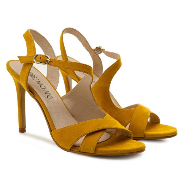Andres Machado Valentina-01 Leather Sandal Yellow 11cm
