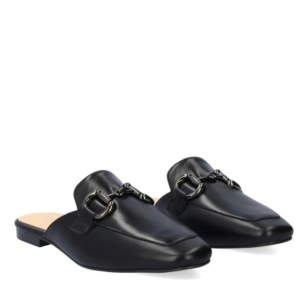 Andres Machado Vivian-01 Leather Mule Black Andres Machado Vivian-01 Leather Mule Black