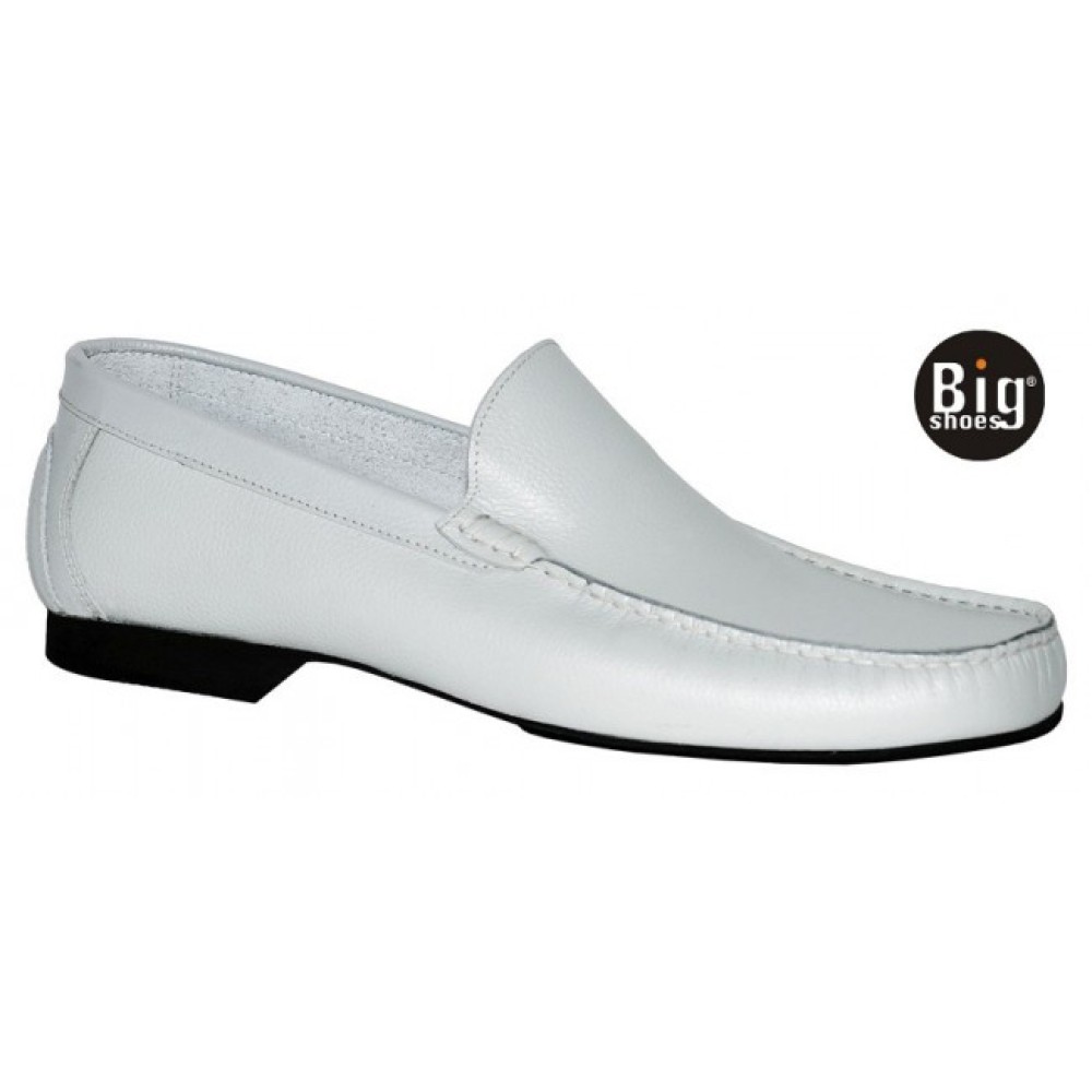 Bigshoes 0053-02 Δερμάτινο Μοκασίνι Λευκό