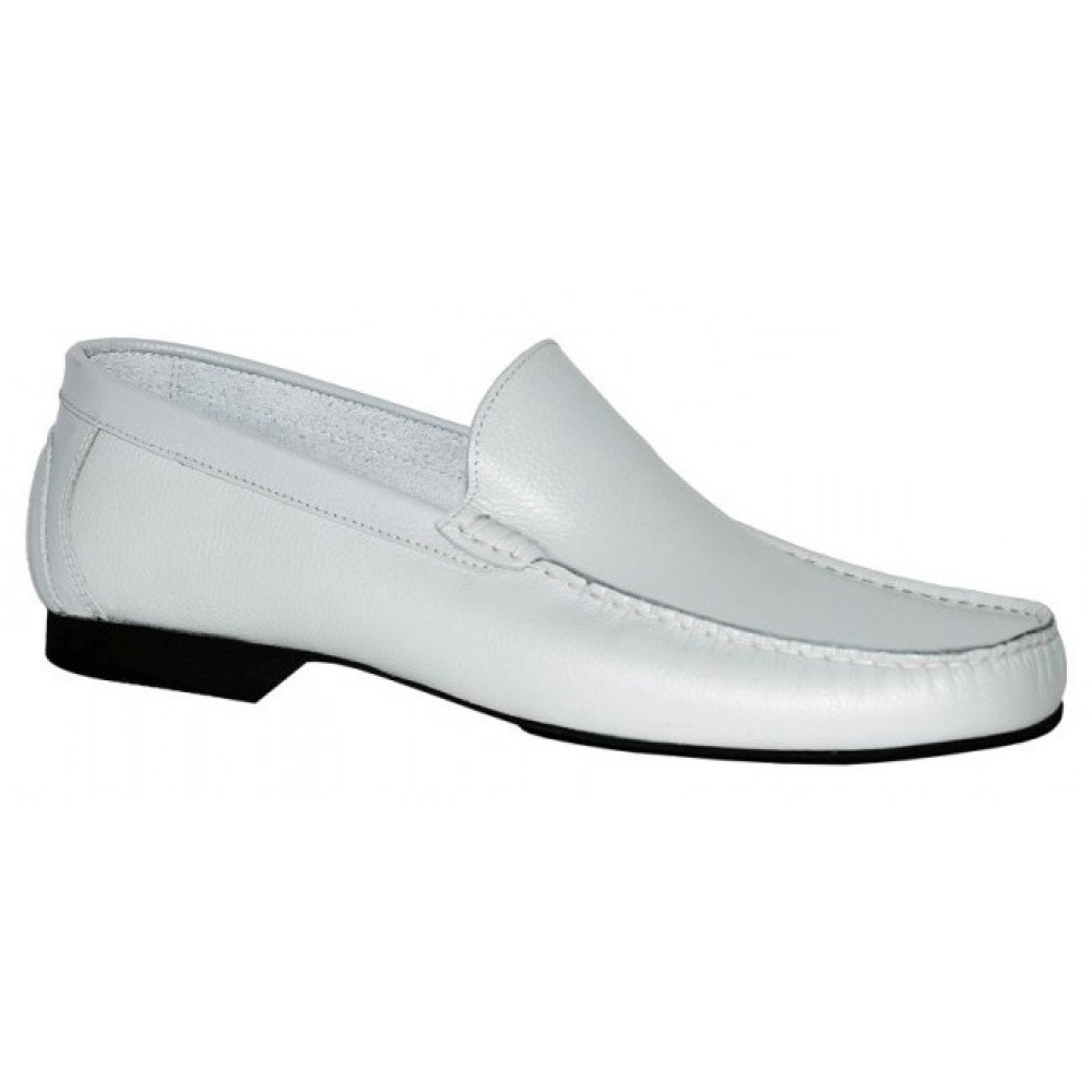 Bigshoes 0053-02 Δερμάτινο Μοκασίνι Λευκό