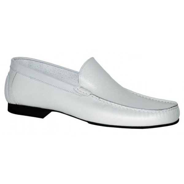 Bigshoes 0053-02 Leather Moccasins White Bigshoes 0053-02 Leather Moccasins White
