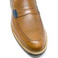 Bigshoes KL37210-09 Leather Dress Shoes Tan