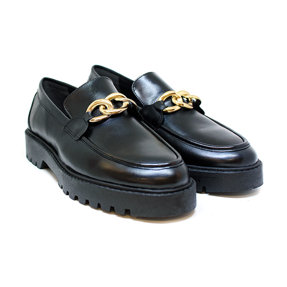 Bigshoes KL0709-01 Δερμάτινο Μοκασίνι Μαύρο