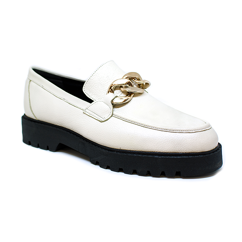 Bigshoes KL0709-15 Δερμάτινο Μοκασίνι Εκρού