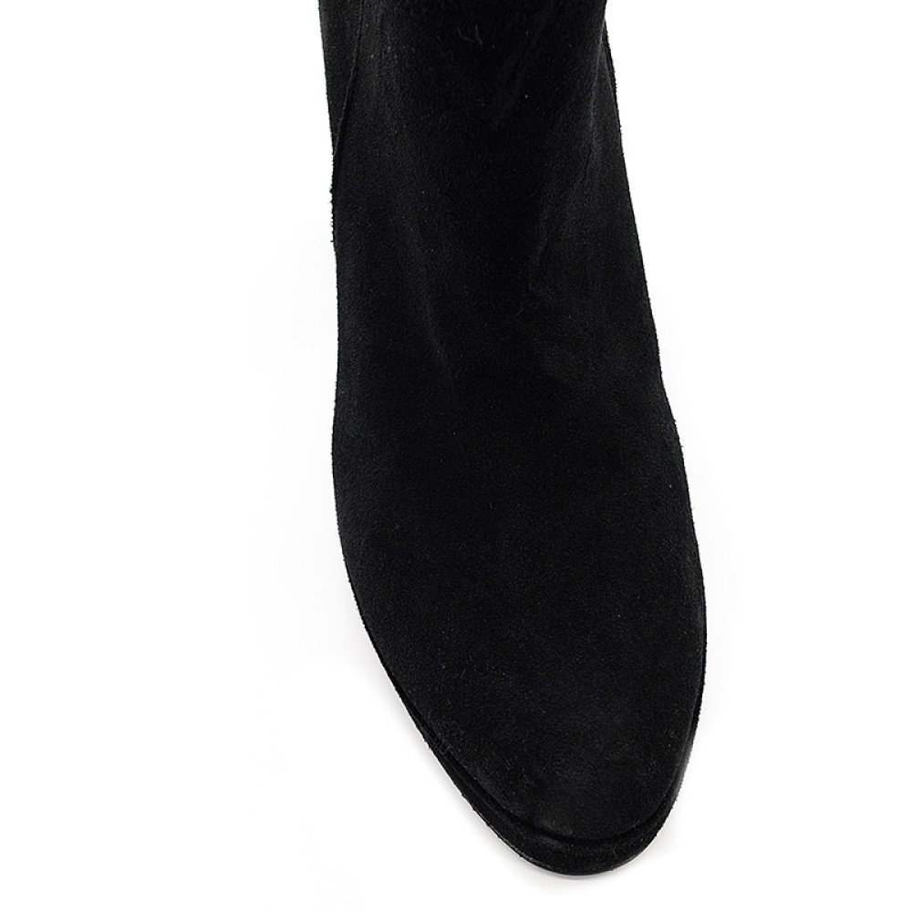 Bigshoes MX50267-01 Δερμάτινη Μπότα Μαύρη 9cm