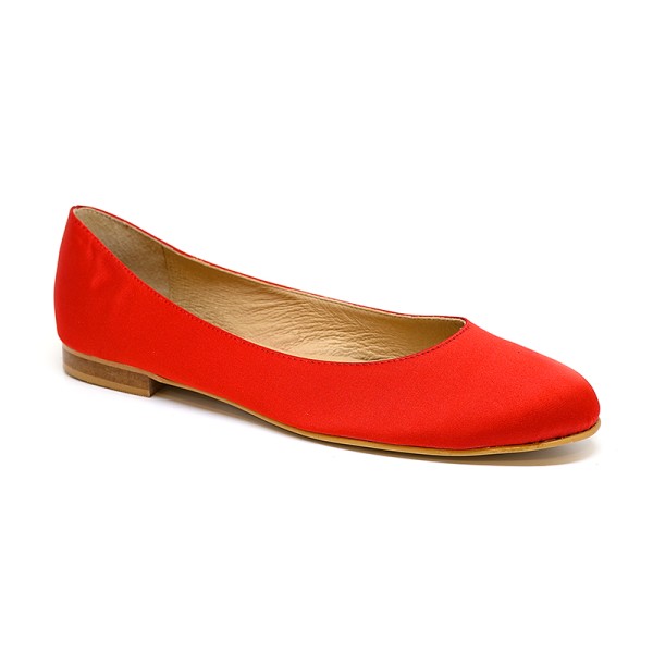 Bigshoes GA1132-14 Leather Ballerinas Red Satin Bigshoes GA1132-14 Leather Ballerinas Red Satin