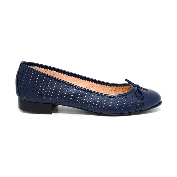 Bigshoes ΜΧ22115-18 Leather Pumps Blue 2cm Bigshoes ΜΧ22115-18 Leather Pumps Blue 2cm