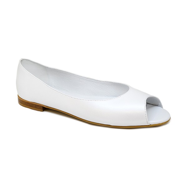 Bigshoes GA1141-02 Leather Flat White Bigshoes GA1141-02 Leather Flat White
