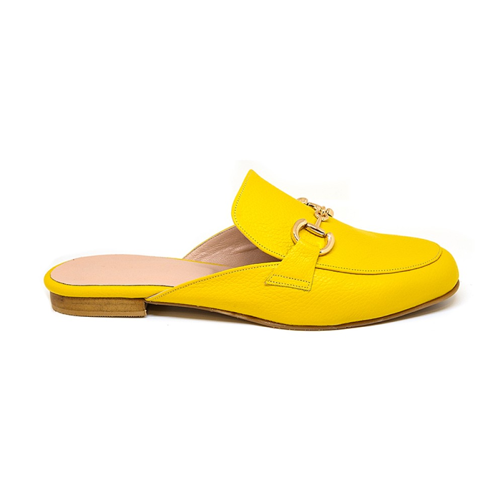Bigshoes MX22132-24 Δερμάτινο Mule Κίτρινο
