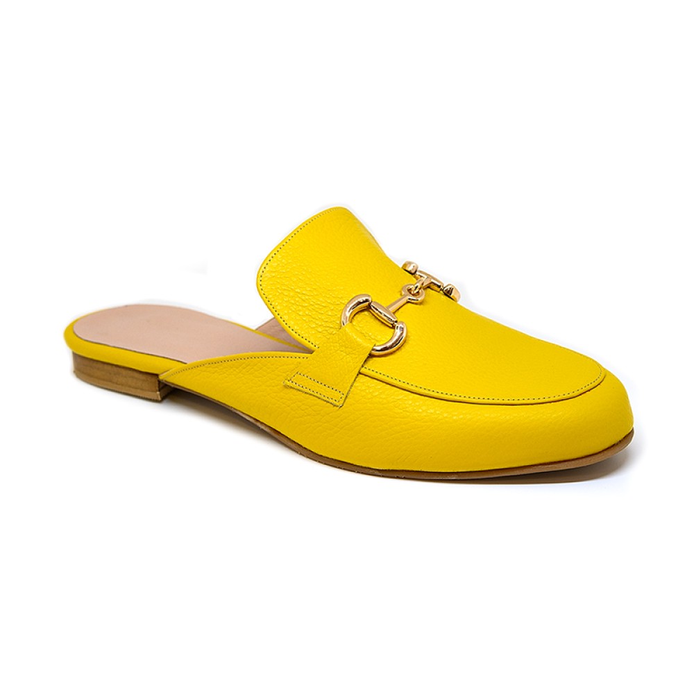 Bigshoes MX22132-24 Δερμάτινο Mule Κίτρινο