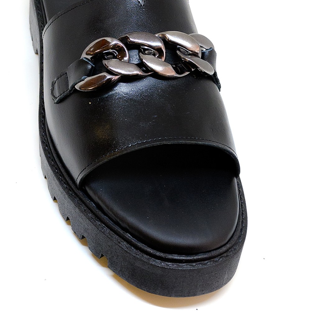 Bigshoes KL0071-01 Leather Sandal Black