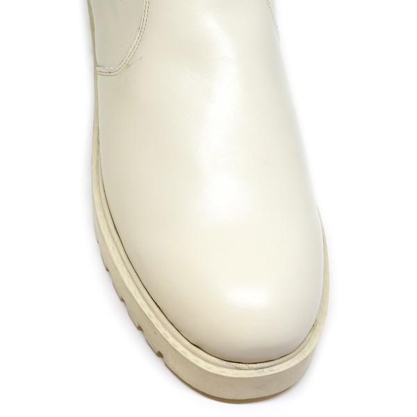 Big Shoes KL10255-02 Leather Boots Ivory Big Shoes KL10255-02 Leather Boots Ivory