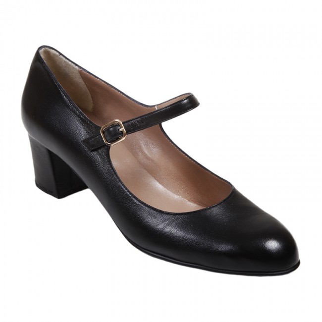 Bigshoes MX1658-01 Δερμάτινη Γόβα Μαύρη 5cm